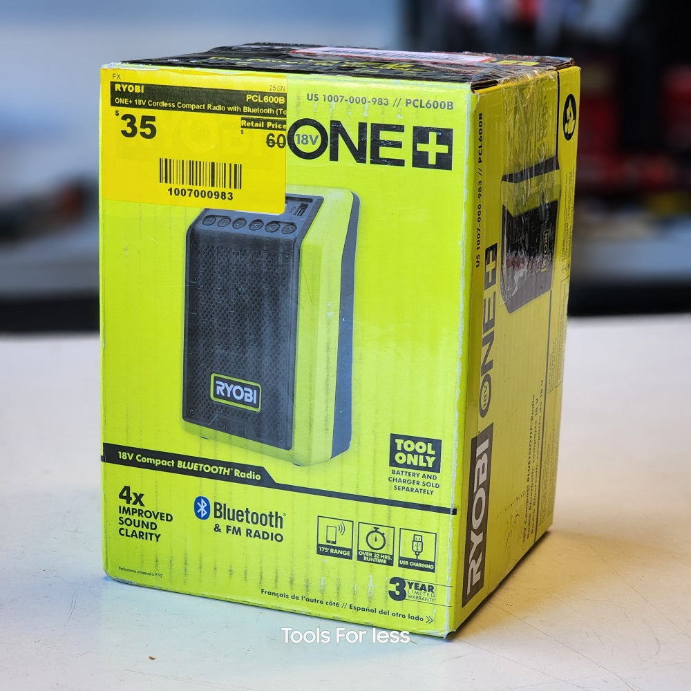 ONE + 18 V Cordless Compact Radio With Bluetooth ONE + 18 V Cordless Compact Radio With Bluetooth